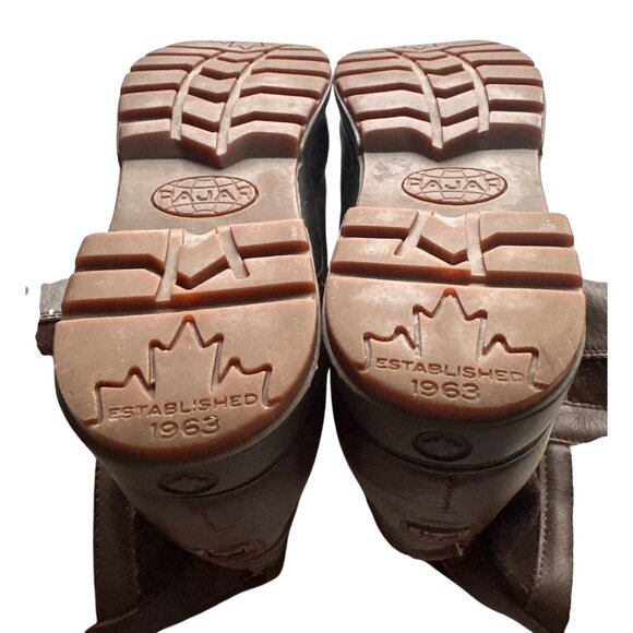 Pajar Canada Après-Ski Boots Brown Leather Suede Faux-Fur Lining Side Zip 9 - Picture 11 of 11